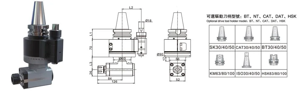 CNC 90 Degree Right Angle Milling Head for Boring Gantry Machine