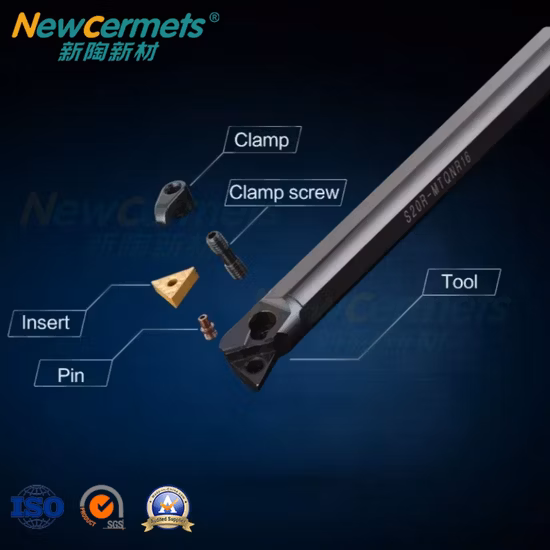 S16n-Mtfnl16 16mm 20mm 25mm CNC M Tipo Torneado Barra de corte Portaherramientas Tnmg Insertos Abrazadera Portaherramientas de taladrado interno